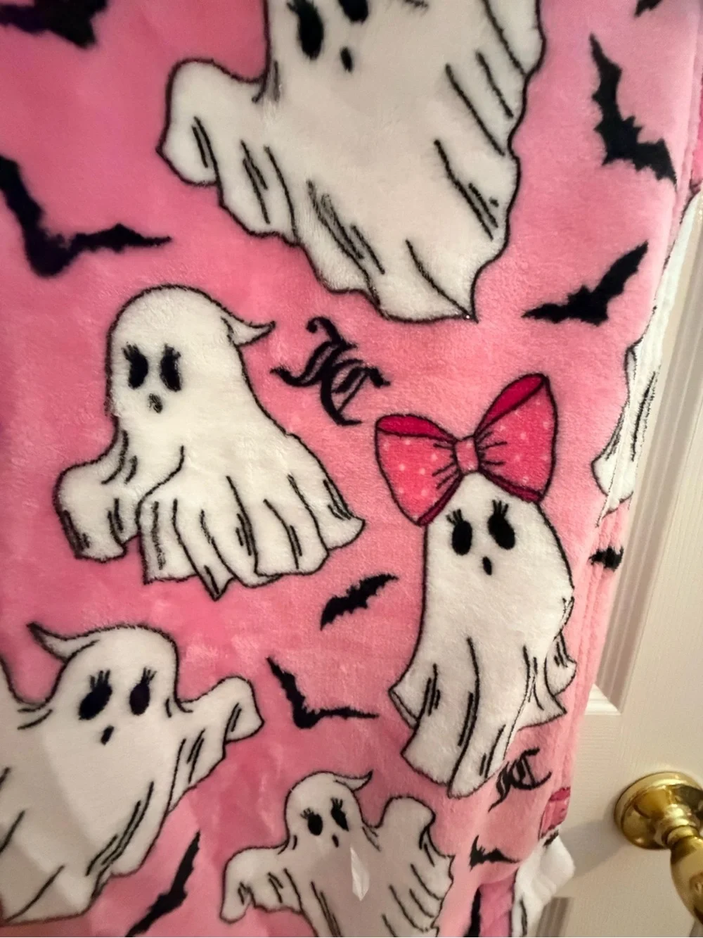 Juicy Couture Pink Ghost Print Kids Pajama Blanket